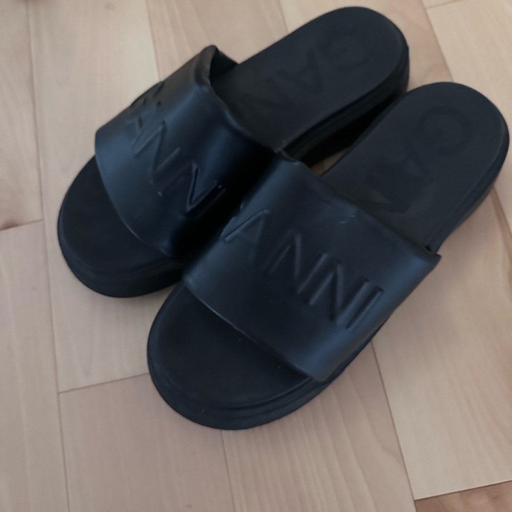 Ganni Black Slide Sandals